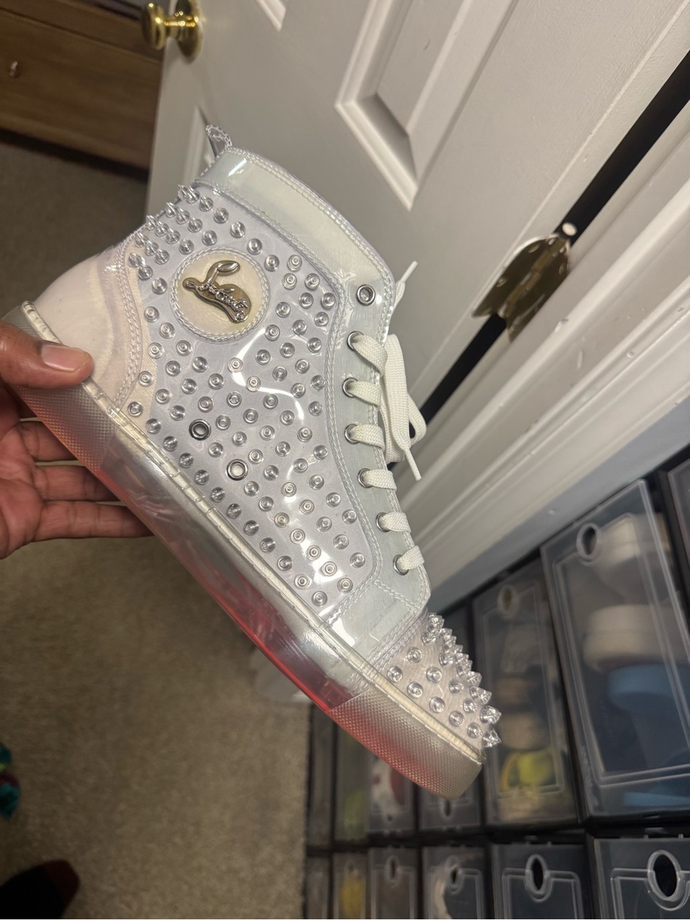 Christian Louboutin New Louix Ray PVC Spike Sneaker